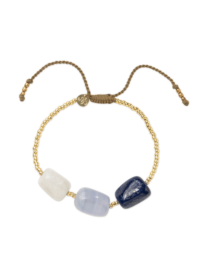 A Beautiful Story Desirable Kuukivi Sininen Pitsiakaatti Lapis Lazuli Rannekoru Kulta