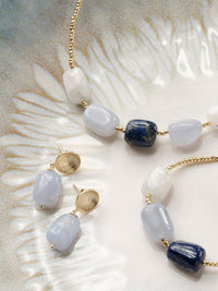 A Beautiful Story Ease Sininen Pitsiakaatti Korvakorut Kulta