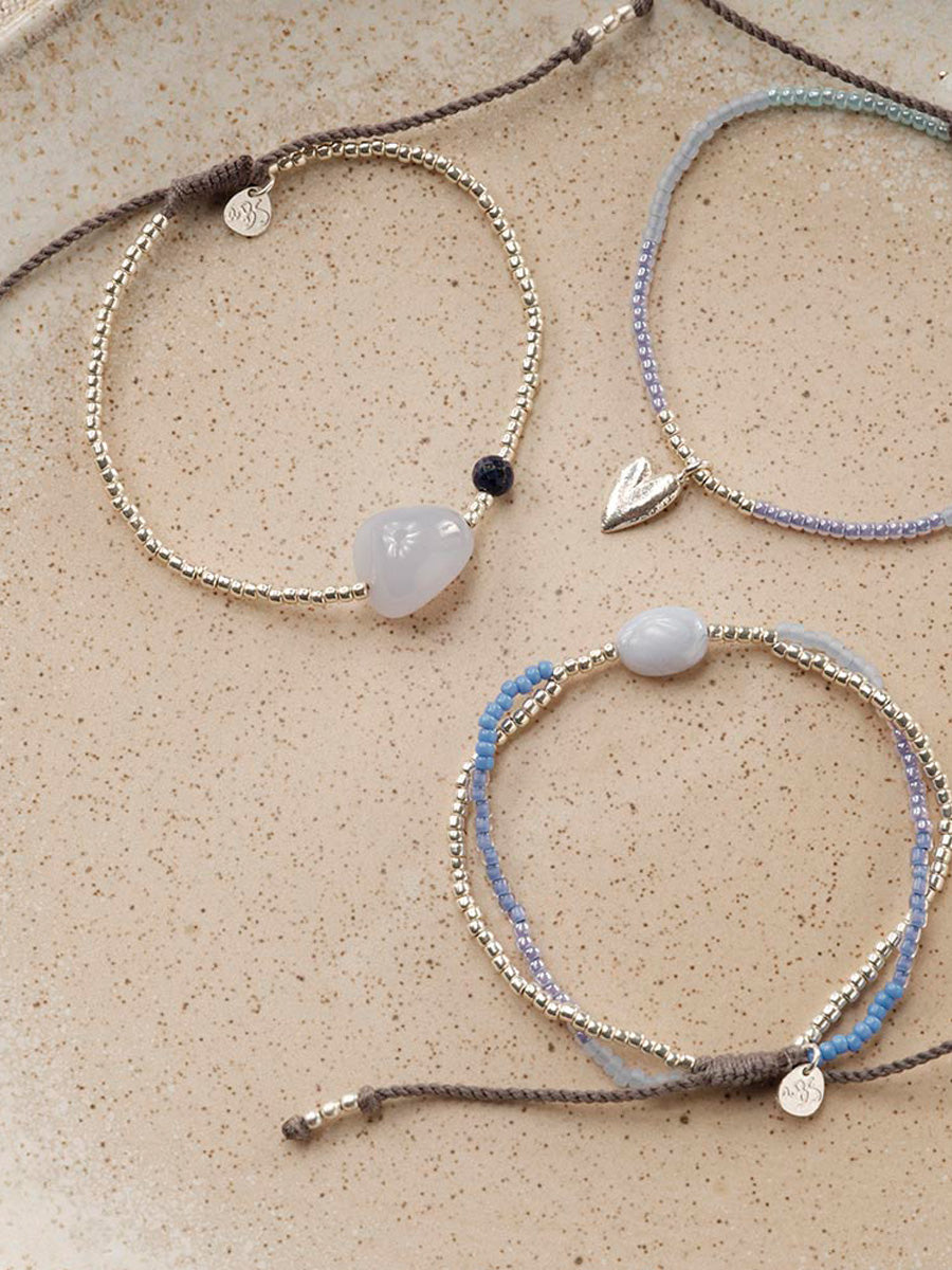 A Beautiful Story Surprise Sininen Pitsiakaatti Lapis Lazuli Hopea Rannekoru