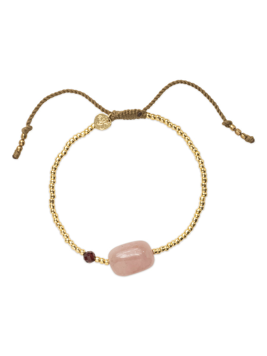 A Beautiful Story Surprise Ruusukvartsi Granaatti Rannekoru