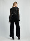 Bardot Celestial sequin wrap bodysuit Black