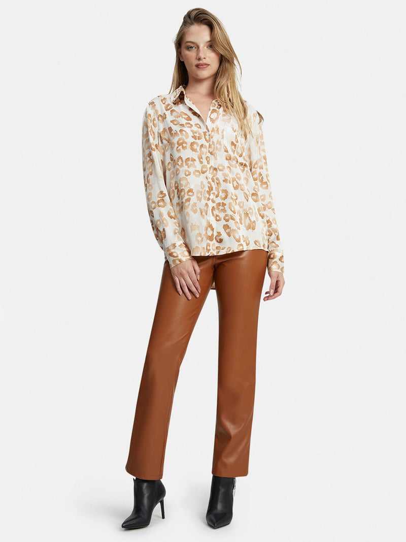Bardot Classic collar shirt Leopard