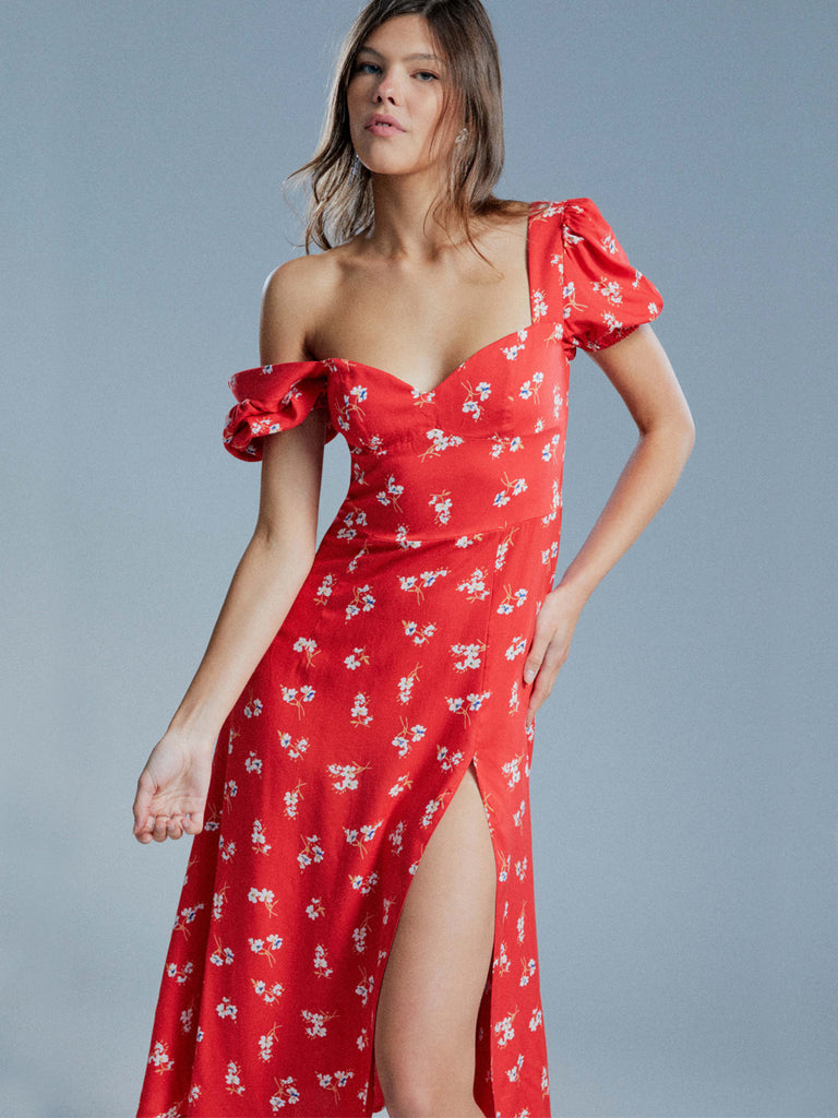 Bardot Gillian Midi Dress Punainen Kukkakuosi