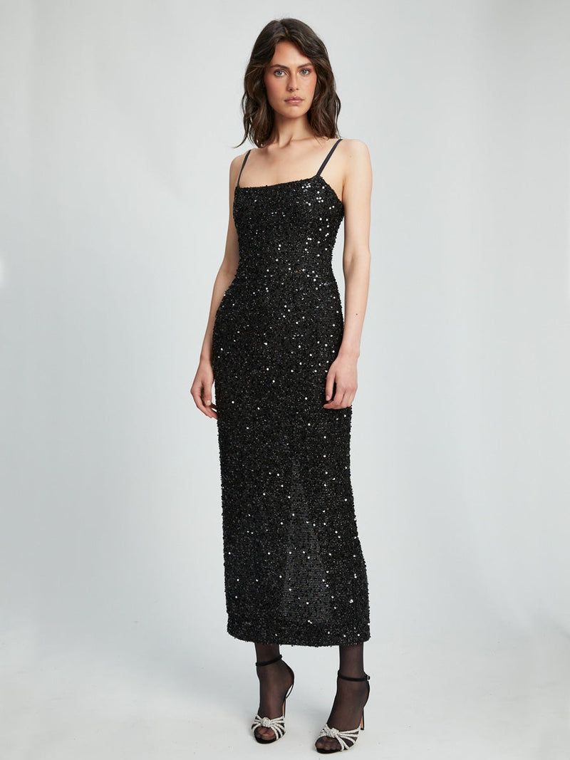 Bardot Infinite Sequin Maxi Dress Black