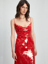 Bardot Karina Sequin Maxi Dress Fire Red