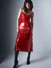 Bardot Karina Sequin Maxi Dress Fire Red