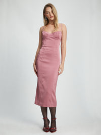 Bardot Landon Structured Midi Dress Mauve