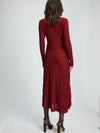 Bardot Rina Pleated Knit Dress Burgundy