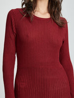 Bardot Rina Pleated Knit Dress Burgundy