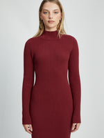 Bardot Tilda Turtleneck Knit Dress Burgundy