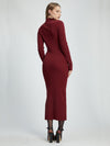 Bardot Tilda Turtleneck Knit Dress Burgundy