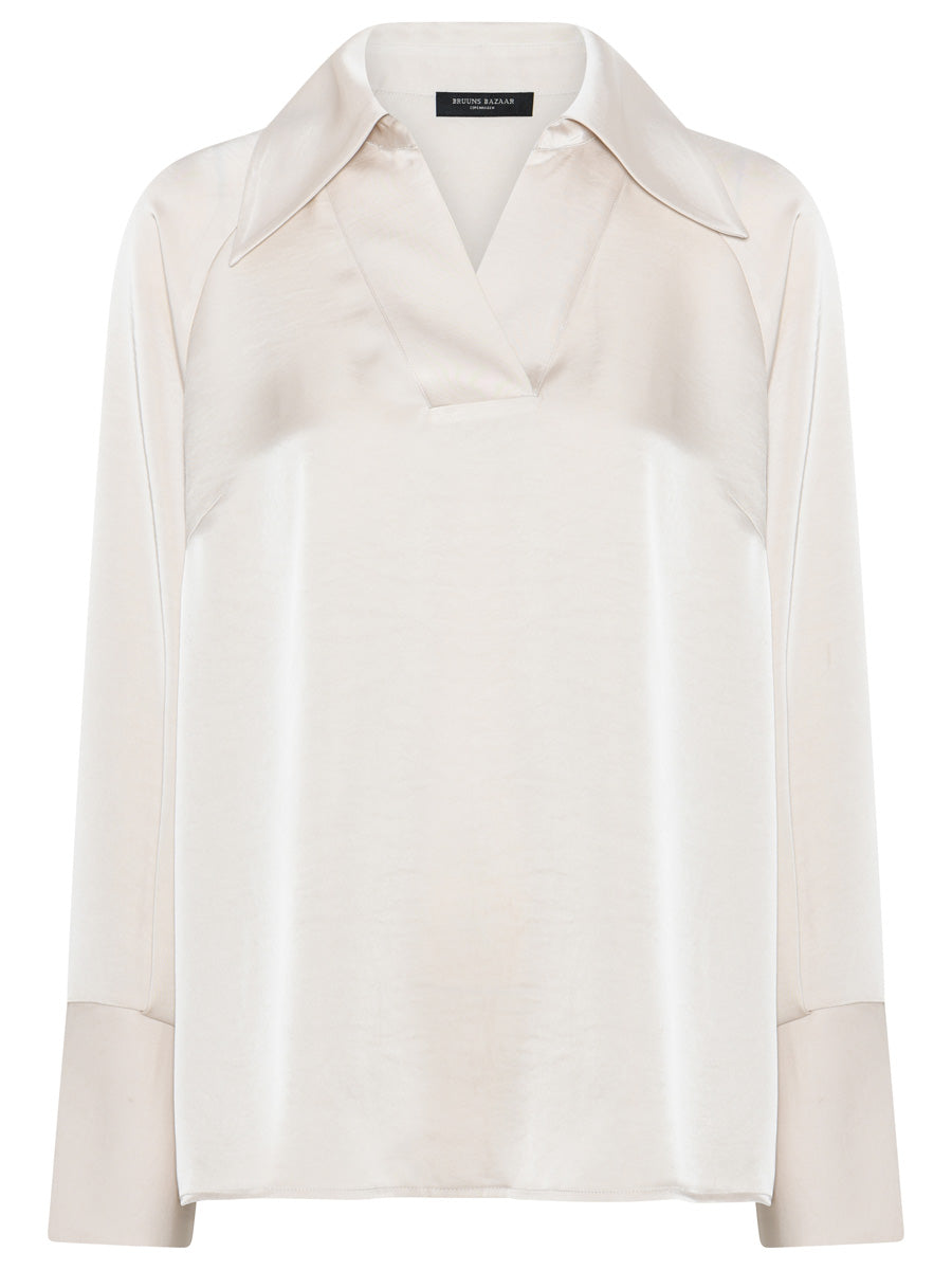 Bruuns Bazaar BeckiaBBKassindra Satiinipusero Kerma/Luonnonvalkoinen