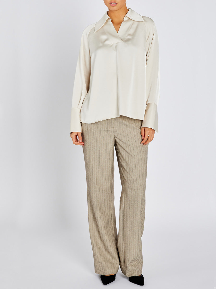 Bruuns Bazaar BeckiaBBKassindra Satiinipusero Kerma/Luonnonvalkoinen