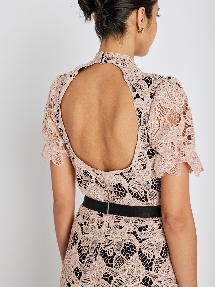 Bruuns Bazaar GeonomaBBSylvana Pitkä Pitsinen Juhlamekko Vaaleanpunainen/Musta