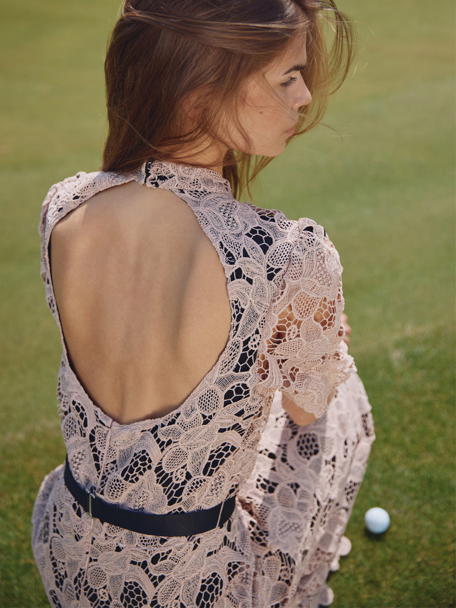 Bruuns Bazaar GeonomaBBSylvana Pitkä Pitsinen Juhlamekko Vaaleanpunainen/Musta