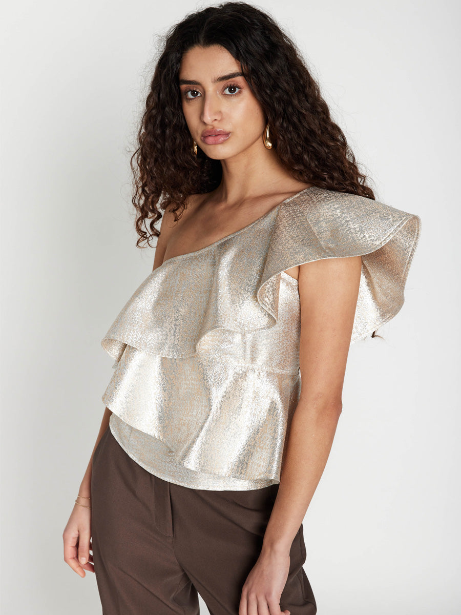 Bruuns Bazaar WallichiaBBOlina One Shoulder Toppi Kulta Hopea