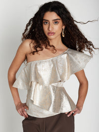 Bruuns Bazaar WallichiaBBOlina One Shoulder Toppi Kulta Hopea