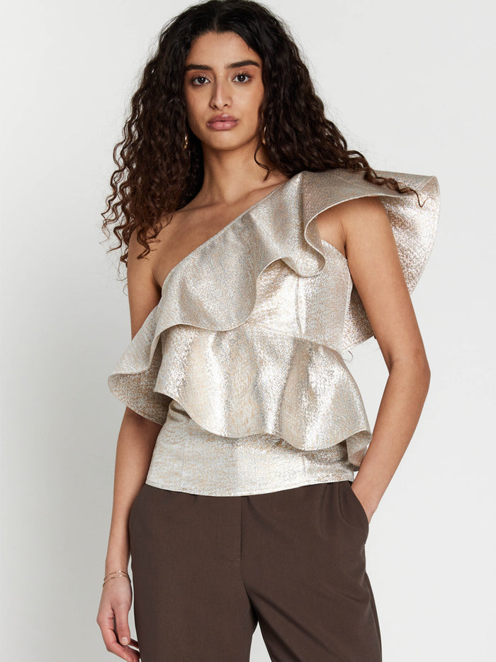 Bruuns Bazaar WallichiaBBOlina One Shoulder Toppi Kulta Hopea