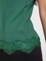 Coster Copenhagen CC heart rosie lace top dark green