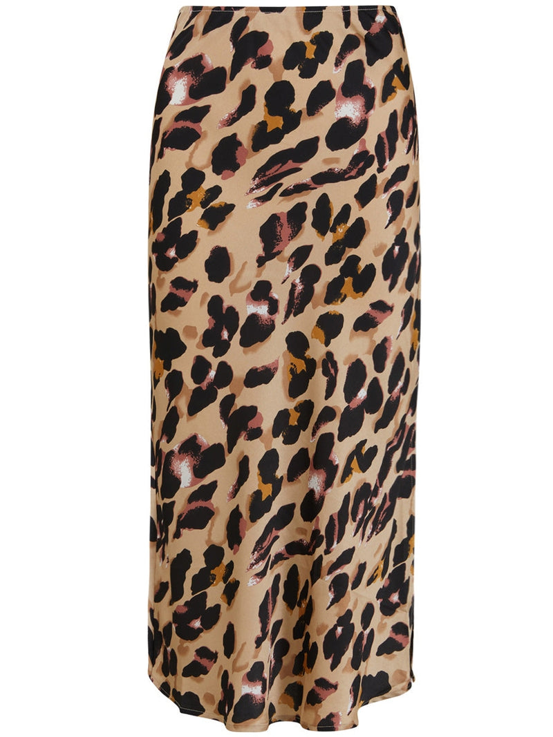 Coster Copenhagen Skyler Mid Length Printed Skirt Sand Brown Print