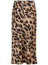 Coster Copenhagen Skyler Mid Length Printed Skirt Sand Brown Print