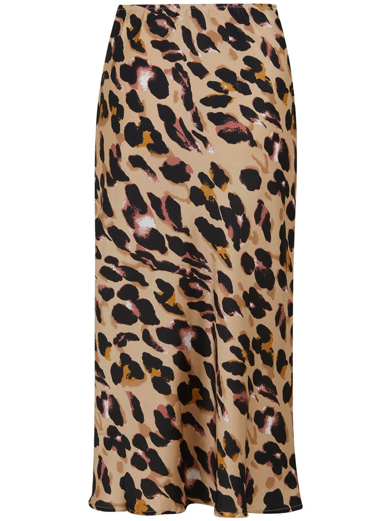 Coster Copenhagen Skyler Mid Length Printed Skirt Sand Brown Print