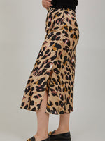 Coster Copenhagen Skyler Mid Length Printed Skirt Sand Brown Print
