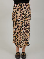 Coster Copenhagen Skyler Mid Length Printed Skirt Sand Brown Print