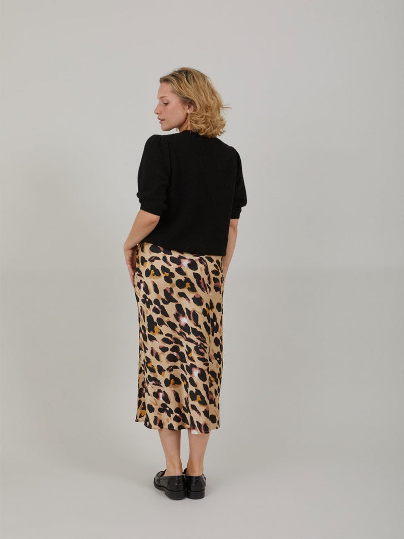 Coster Copenhagen Skyler Mid Length Printed Skirt Sand Brown Print