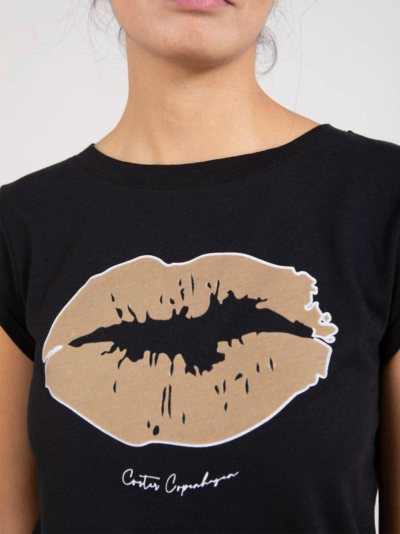 Tee With Velvet Kiss Print T-Paita