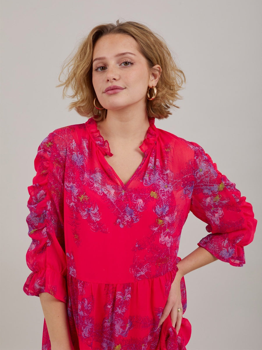 Coster Copenhagen Short dress in feather bloom print