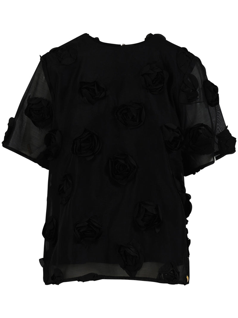 Top with roses