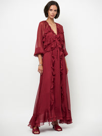 Dante 6 Elivia Röyhelömekko Viininpunainen