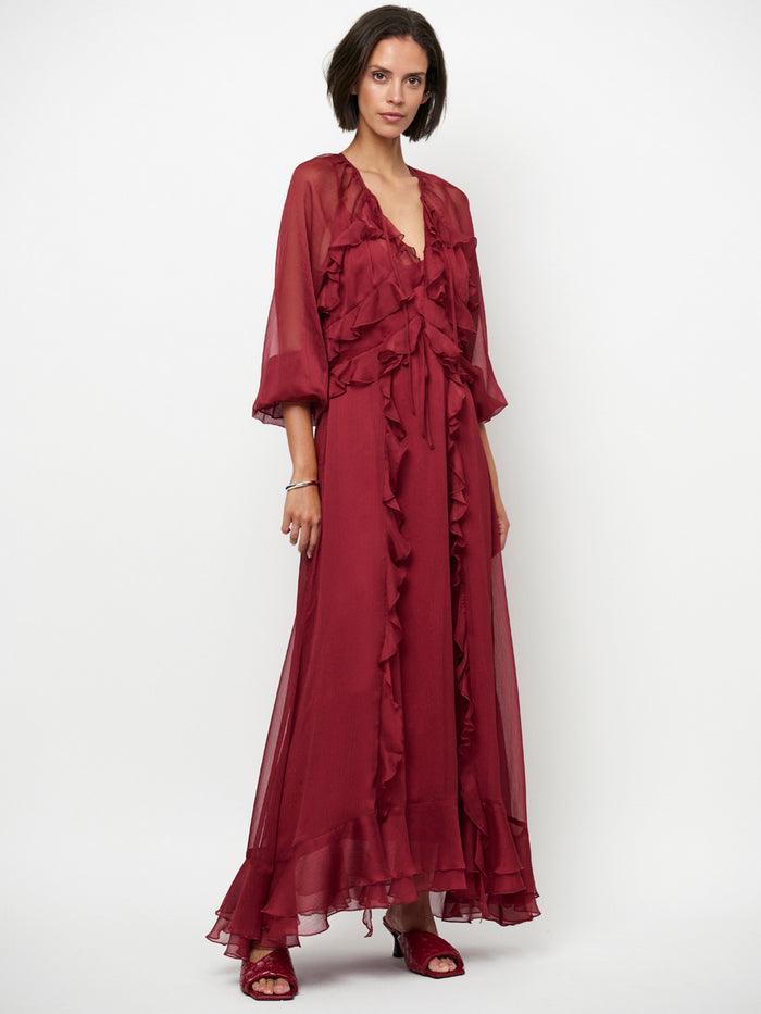 Dante 6 Elivia Röyhelömekko Viininpunainen