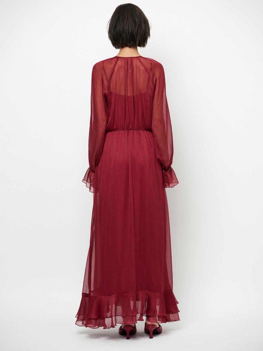 Dante 6 Elivia Röyhelömekko Viininpunainen