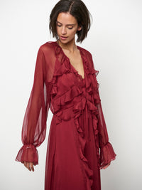Dante 6 Elivia Röyhelömekko Viininpunainen