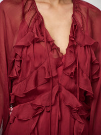 Dante 6 Elivia Röyhelömekko Viininpunainen