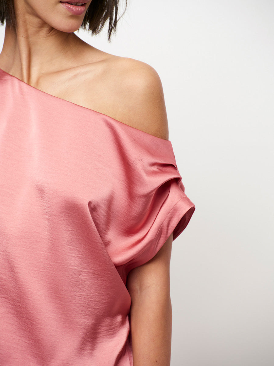 Dante 6 Epic One Shoulder Satiinimekko Vaaleanpunainen