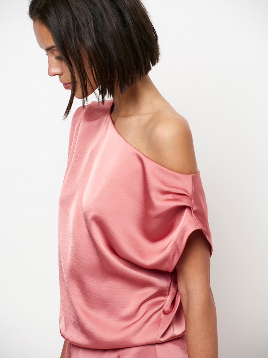 Dante 6 Epic One Shoulder Satiinimekko Vaaleanpunainen