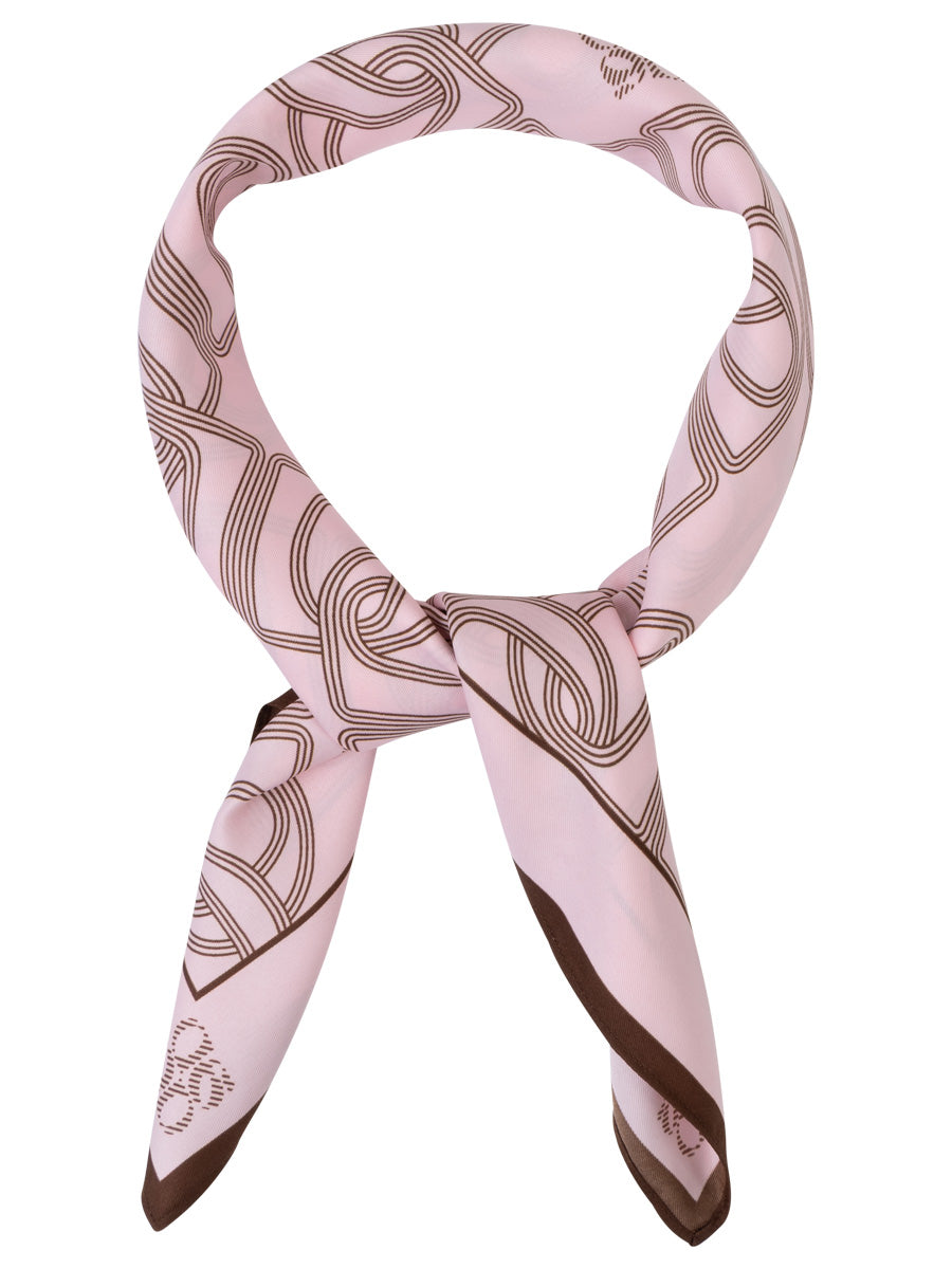 Dante 6 Monogram Satiinihuivi Vaaleanpunainen