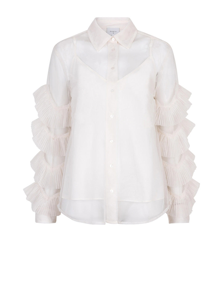 PIERS tulle ruffled shirt