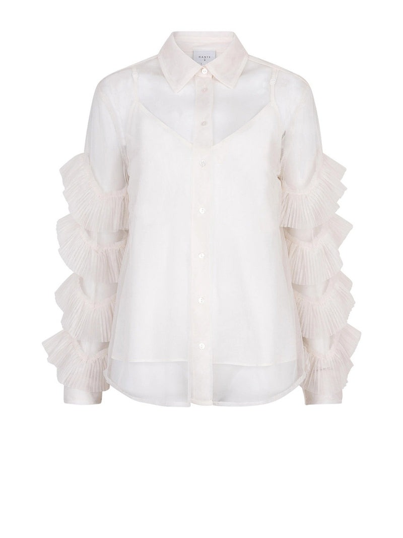 PIERS tulle ruffled shirt