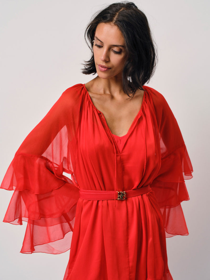 Dante 6 Solstice Boho Lyhyt Mekko Punainen