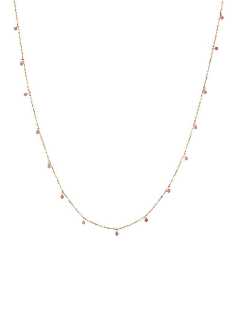 Edblad Summer Beads Chain Necklace Pink Gold