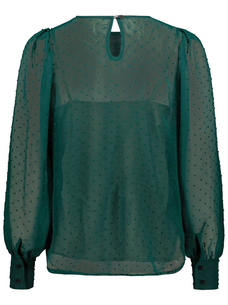 Gauhar Helsinki Tulle Sleeve Shirt Bottle Green