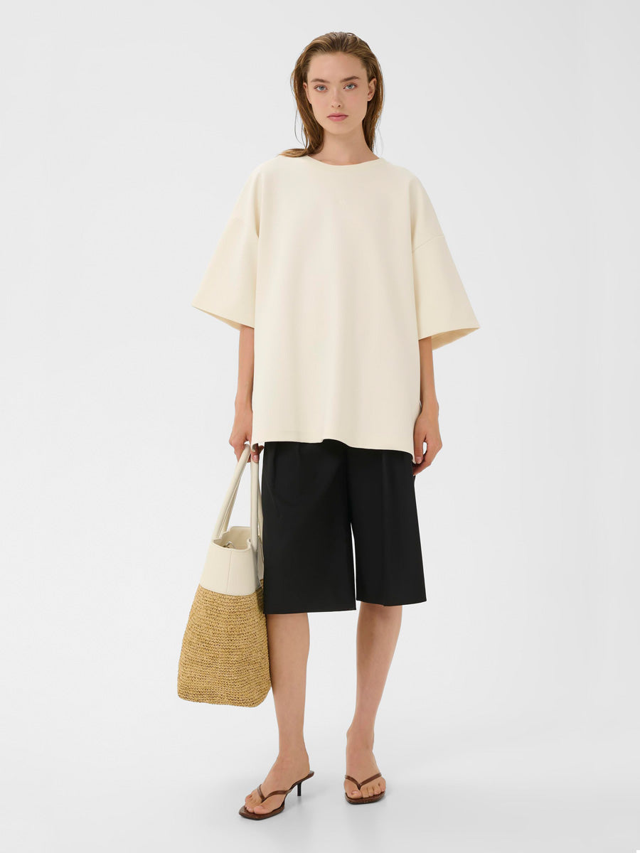 Gestuz GZamina Oversized T-paita Luonnonvalkoinen