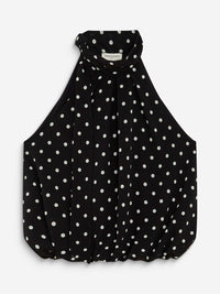 Grace & Mila Amiel Pilkullinen Halterneck-toppi Musta/valkoinen