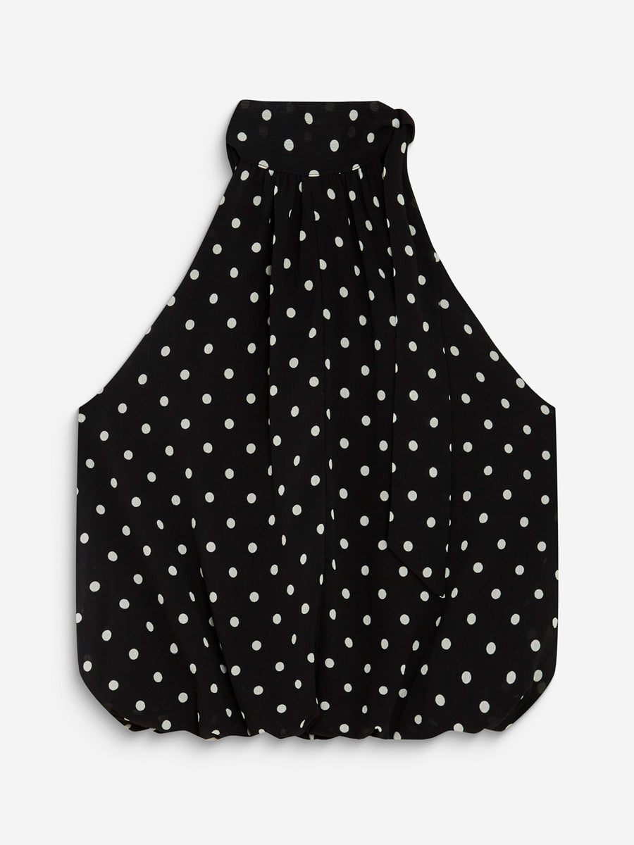 Grace & Mila Amiel Pilkullinen Halterneck-toppi Musta/valkoinen