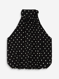 Grace & Mila Amiel Pilkullinen Halterneck-toppi Musta/valkoinen