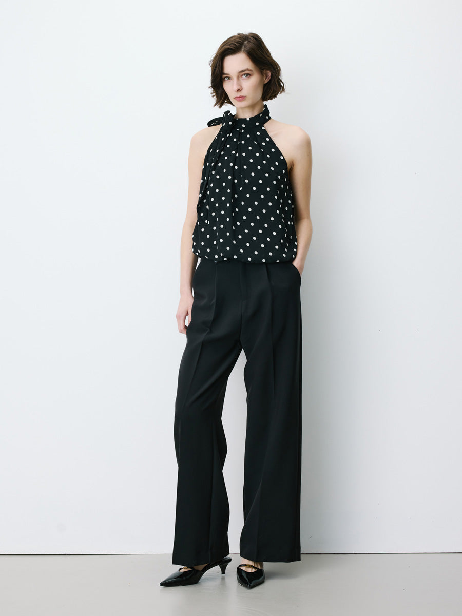 Grace & Mila Amiel Pilkullinen Halterneck-toppi Musta/valkoinen